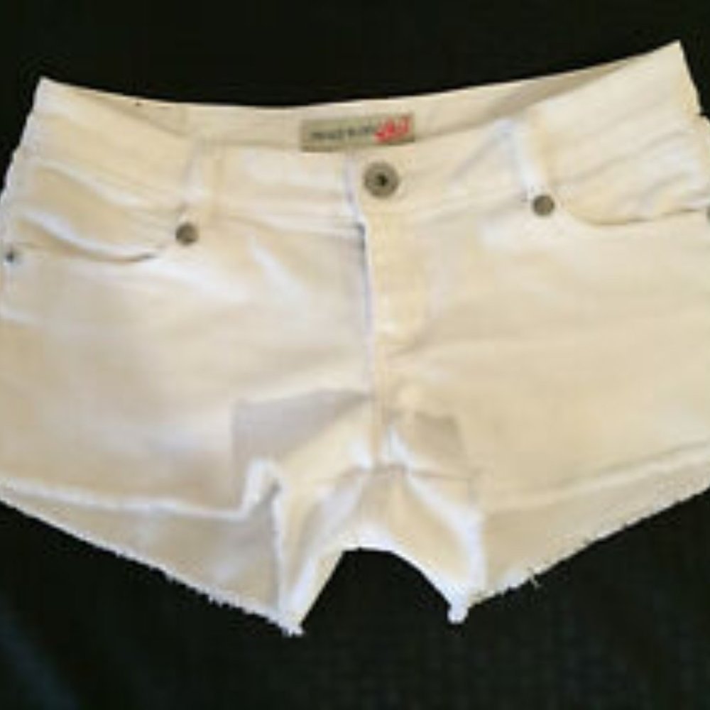 paris blues white denim shorts vintage